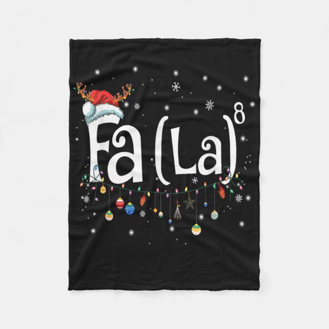 Fa (la)8 Fun Christmas Santa Fa La Math Gift  Fleece Blanket (Front)