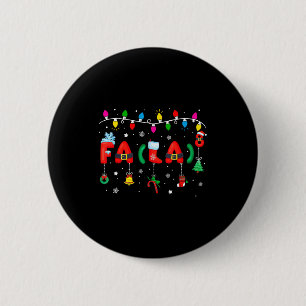 Fa (la) 8 Funny Christmas Lights Santa Fa La Math  6 Cm Round Badge