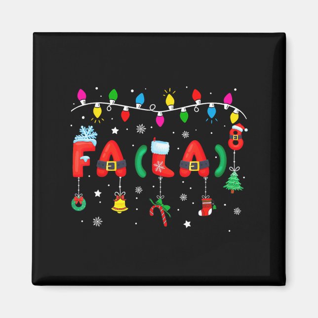 Fa (la) 8 Funny Christmas Lights Santa Fa La Math  Magnet (Front)