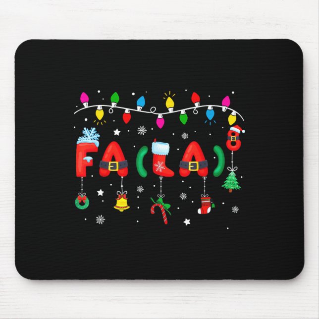 Fa (la) 8 Funny Christmas Lights Santa Fa La Math  Mouse Mat (Front)