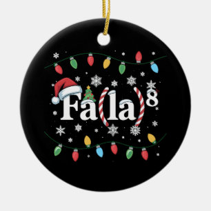 FA (LA)8 Funny Christmas Santa Fa La Math Teacher Ceramic Tree Decoration