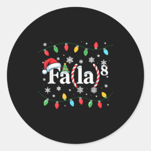 Fa (la) 8 Funny Christmas Santa Fa La Math Teacher Classic Round Sticker