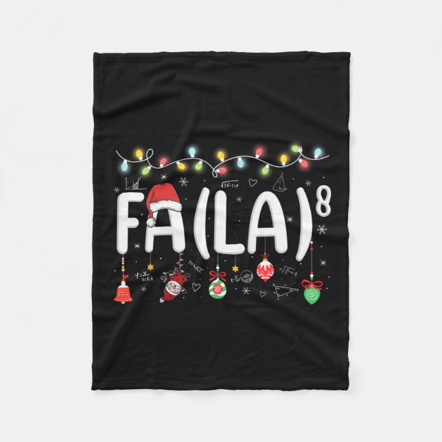 Fa (la)8 Funny Christmas Santa Fa La Math Teacher  Fleece Blanket (Front)
