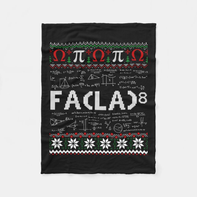 Fa (la)8 Funny Christmas Santa Fa La Math Teacher  Fleece Blanket (Front)