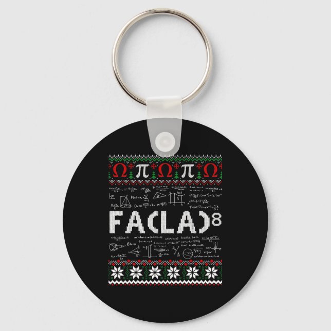 Fa (la)8 Funny Christmas Santa Fa La Math Teacher  Key Ring (Front)