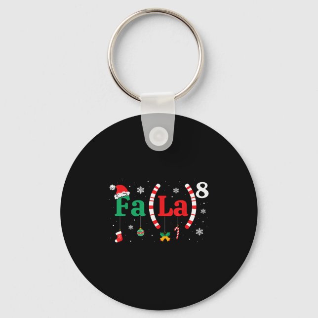 Fa (la)8 Funny Christmas Santa Fa La Math Teacher  Key Ring (Front)