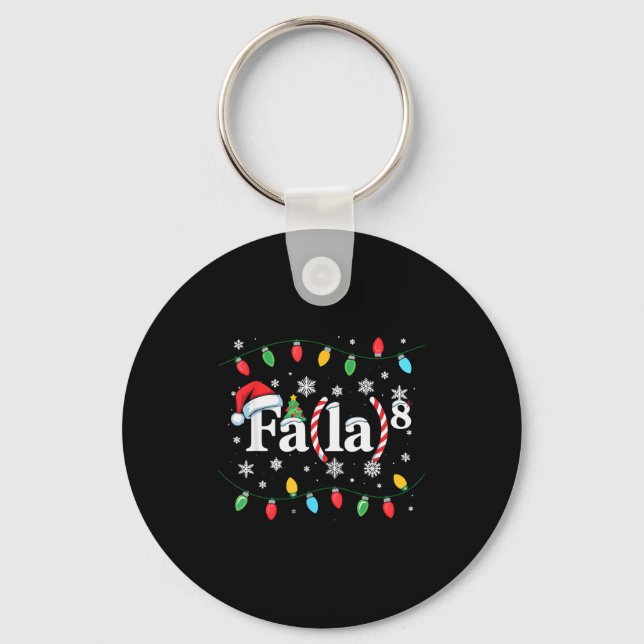 Fa (la) 8 Funny Christmas Santa Fa La Math Teacher Key Ring (Front)