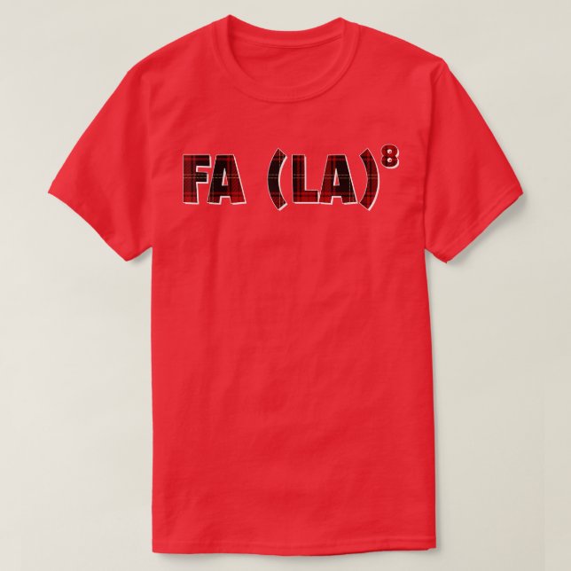 FA (LA)8 Math Teacher Christmas Santa Red Plaid Cl T-Shirt (Design Front)