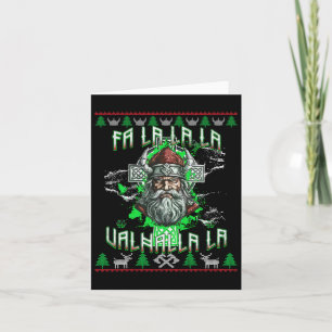 Fa La 8 Valhalla Santa Hat Viking Skull Christmas  Card