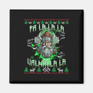 Fa La 8 Valhalla Santa Hat Viking Skull Christmas  Magnet