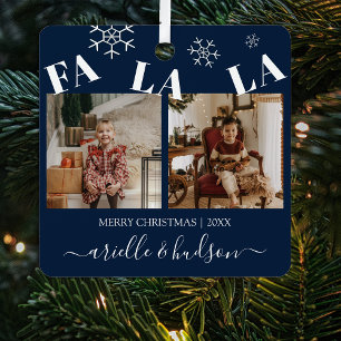 Fa La La 2 Photo Christmas Holiday Tree Metal Tree Decoration