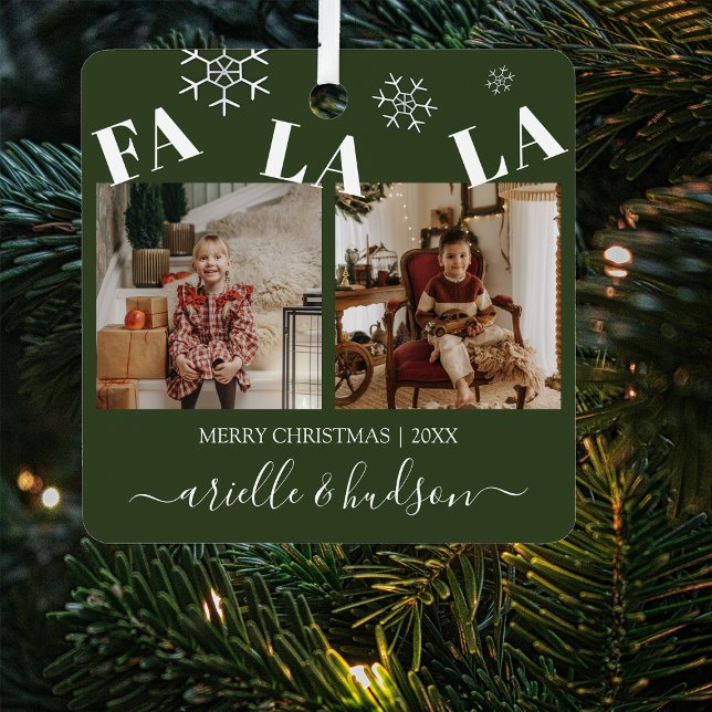 Fa La La 2 Photo Christmas Holiday Tree Metal Tree Decoration (Creator Uploaded)