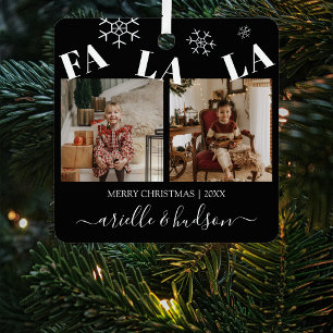Fa La La 2 Photo Christmas Holiday Tree Metal Tree Decoration