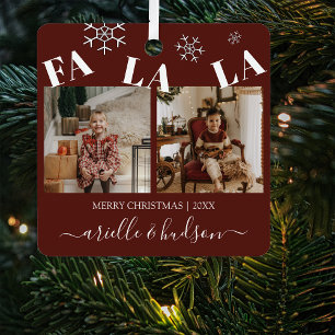 Fa La La 2 Photo Christmas Holiday Tree Metal Tree Decoration