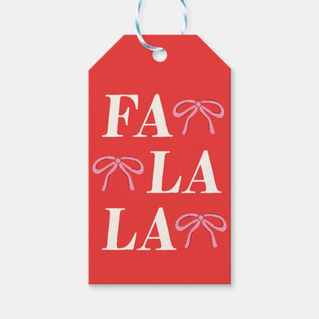 Fa La La Bow Gift Tag (Front)
