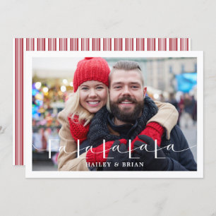 Fa La La Candy Christmas Card Flat Holiday Card