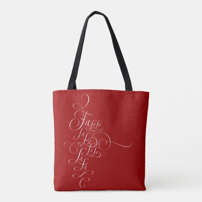Fa la la - Christmas Calligraphy - Deck the Halls Tote Bag (Back)