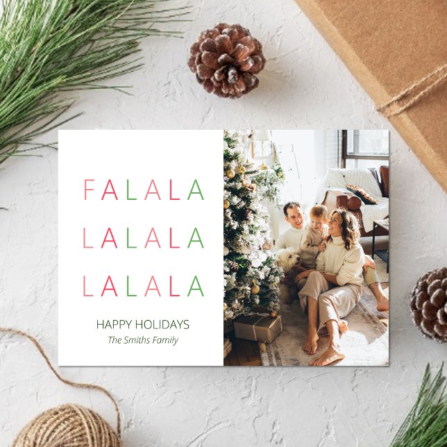Fa La La Christmas Colourful Cute Fun Photo Holiday Card (Creator Uploaded)