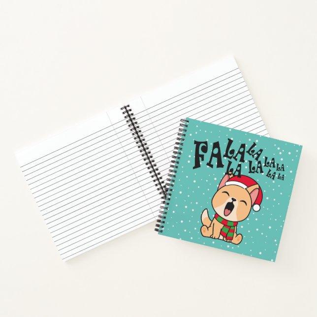 Fa La La Christmas Dog Singing Guestbook Notebook (Inside)