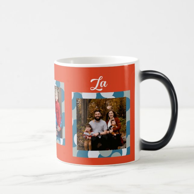 Fa La La Christmas Funny 3 Photo Collage Magic Mug (Right)