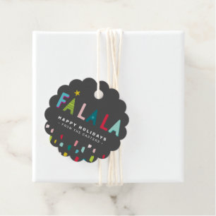FA LA LA CHRISTMAS GIFT bold bright colourful gre Favour Tags