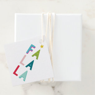 FA LA LA CHRISTMAS GIFT fun bold bright colourful Favour Tags