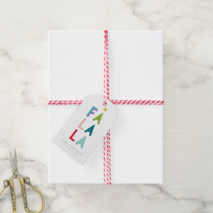 FA LA LA CHRISTMAS GIFT fun bold bright colourful Gift Tags
