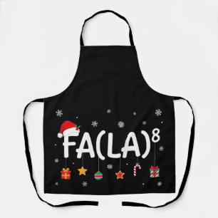 Fa La La Christmas Santa Hat Ornaments Snowflakes Apron
