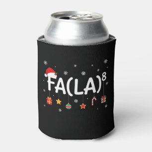 Fa La La Christmas Santa Hat Ornaments Snowflakes Can Cooler