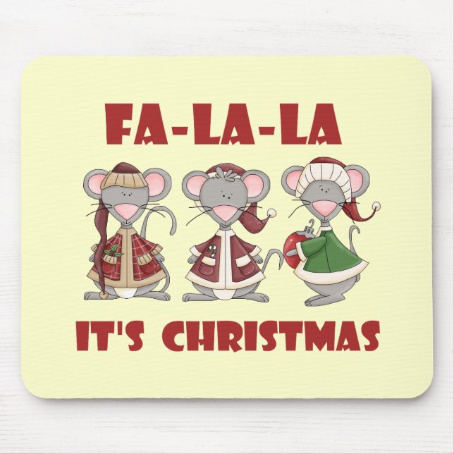Fa La La Christmas T-shirts and gifts Mouse Mat (Front)