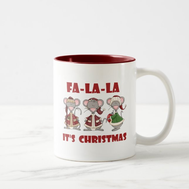 Fa La La Christmas T-shirts and gifts Two-Tone Coffee Mug (Right)