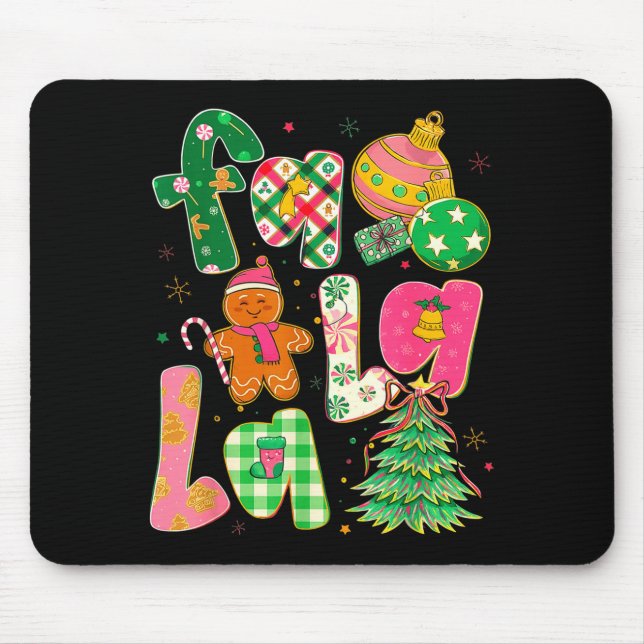 Fa La La Coquette Christmas Gingerbread Tree  Mouse Mat (Front)