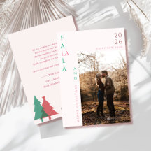 fa la la couple photo chic holiday christmas Card