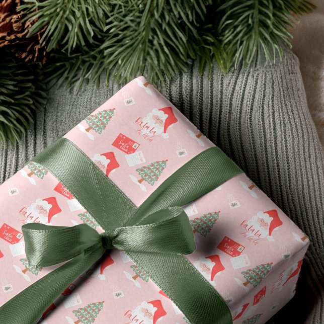 Fa La La Dear Santa Claus Christmas Pattern Wrapping Paper Sheet (Fa La La Dear Santa Claus Christmas Pattern Wrapping Paper Sheets)