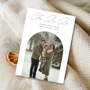 Fa La La Elegant Arch Christmas Family Photo Holiday Card