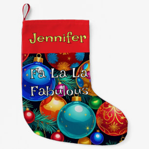 Fa La La Fabulous Maximalist Tacky-Chic Small Christmas Stocking