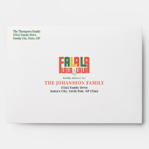 Fa La La Family Business Logo Red Green Christmas Envelope