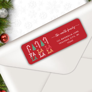 fa la la festive Christmas return address