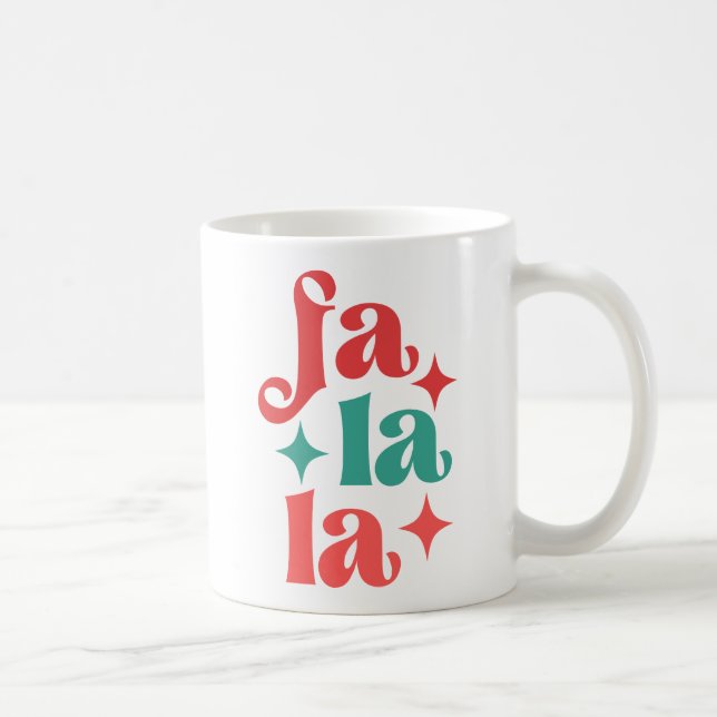Fa La La - Festive Holiday Typography Design Coffee Mug (Right)