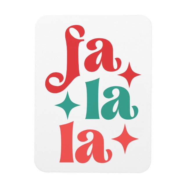 Fa La La - Festive Holiday Typography Design Magnet (Vertical)