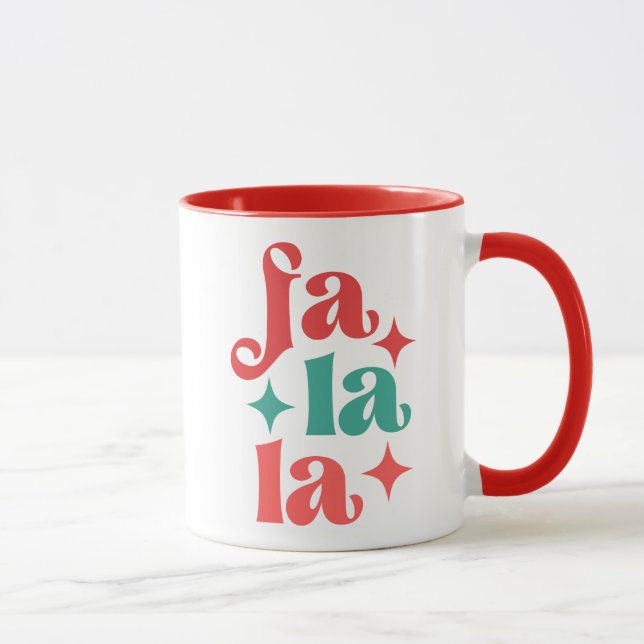 Fa La La - Festive Holiday Typography Design Mug (Right)