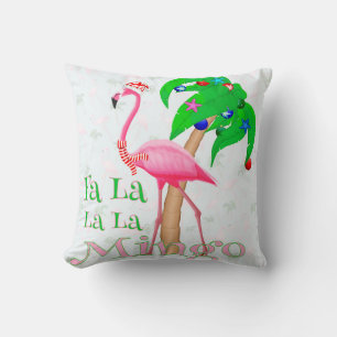 Fa La La Flamingo Xmas Cushion