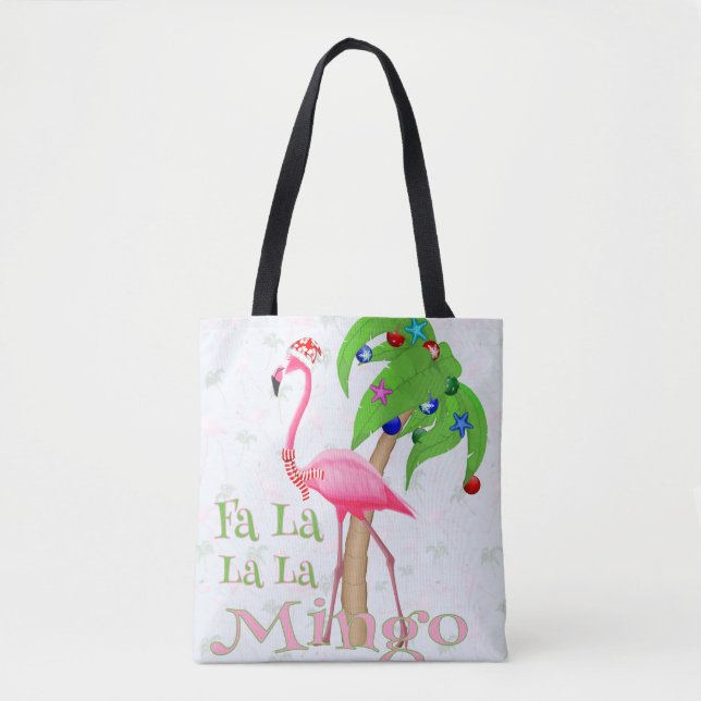 Fa La La Flamingo Xmas Tote Bag (Front)