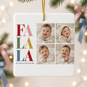 Fa La La Four Photo Baby Christmas Ornament