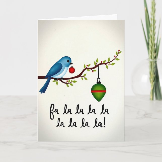 Fa La La Holiday Bird Card (Front)
