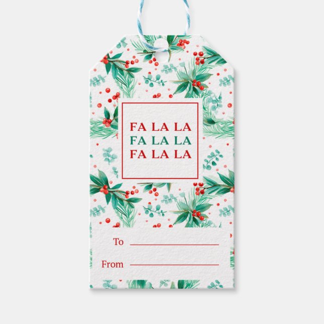 FA LA LA Holiday Gift Tags (Front)