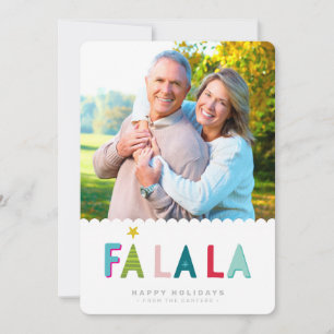 FA LA LA HOLIDAY PHOTO bold bright colourful dabs Announcement