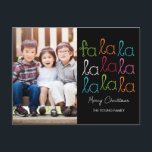 Fa La La Holiday Photo Card Postcard<br><div class="desc">Celebrate the season with this modern and stylish holiday postcard from Berry Berry Sweet.</div>