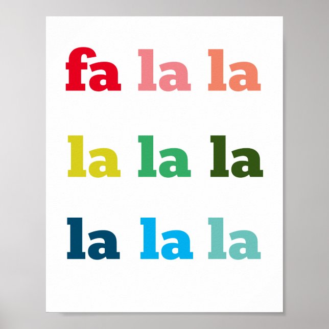 Fa La La La Art Print Christmas Carol Bright Fun (Front)