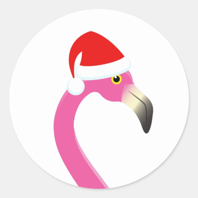 Fa la la la Big Flamingo Holiday Sticker (Front)